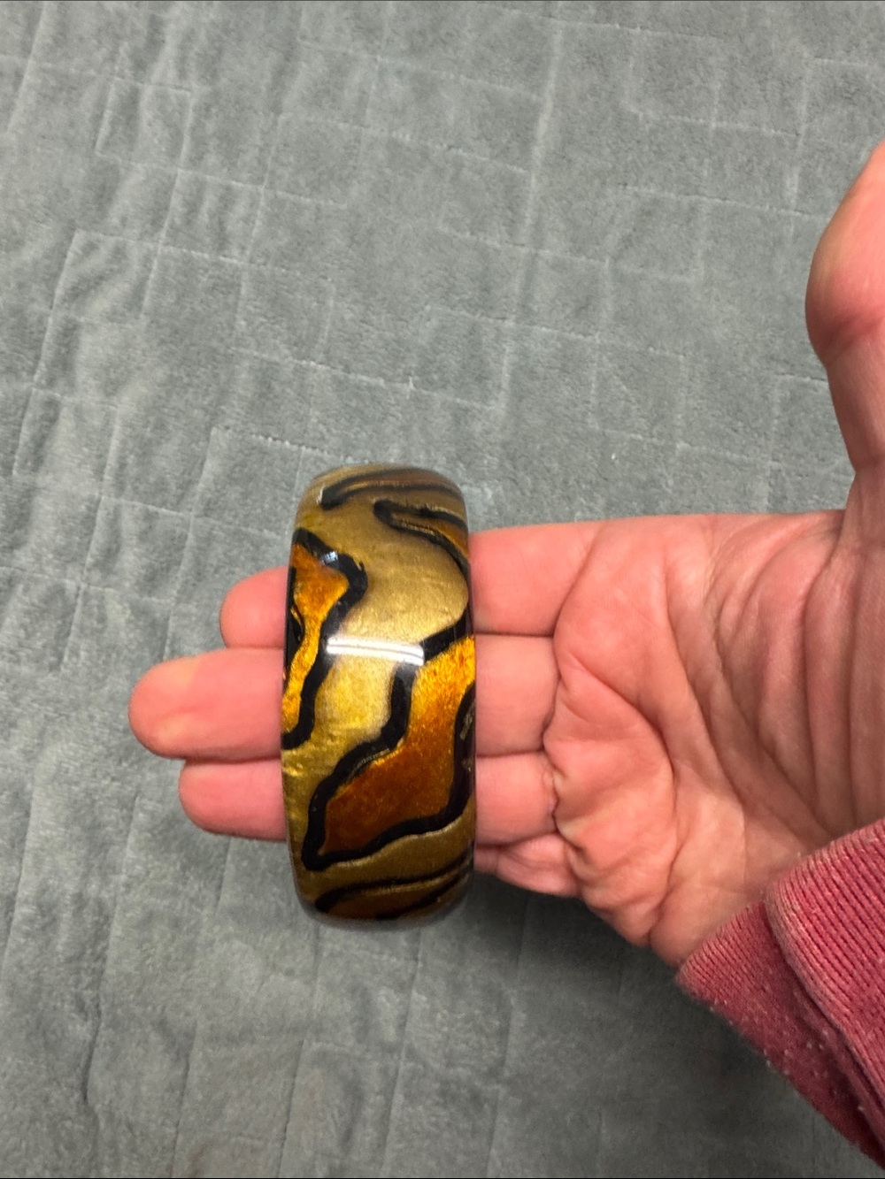 Vintage Plastic Bangle Bracelet, Animal Print, Retro, Boho - Picture 2 of 8